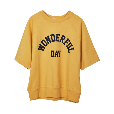 休闲减龄宽松纯棉半袖印花T恤女