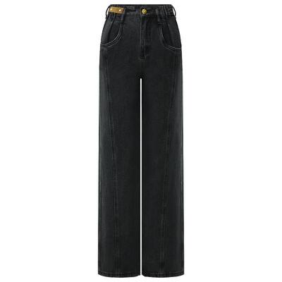 COCOBELLA设计感拼缝牛仔裤