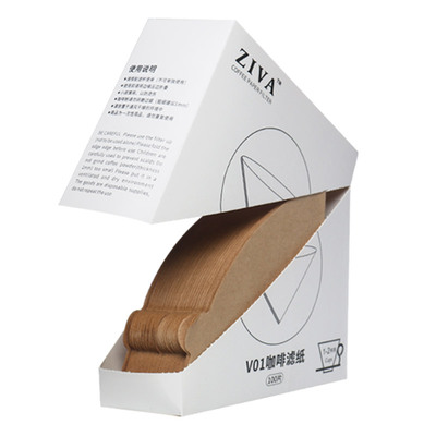 ZIVA无漂白咖啡过滤纸手冲滴漏式滤网美式咖啡机扇形日本原木V60