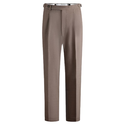 平圆方中直筒犀牛褶工艺男西裤