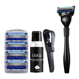 LAKI/乐骑手动剃须刀进口五层刀片男士刮胡刀刀架吉利礼盒套装