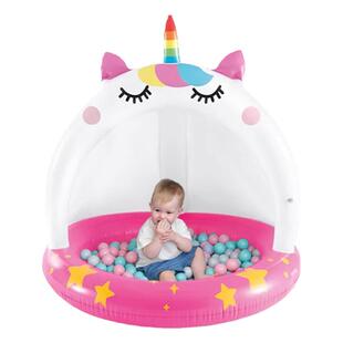 INTEX独角兽肥肥鲨游泳池儿童加厚充气家用户外海洋球池戏水喷水