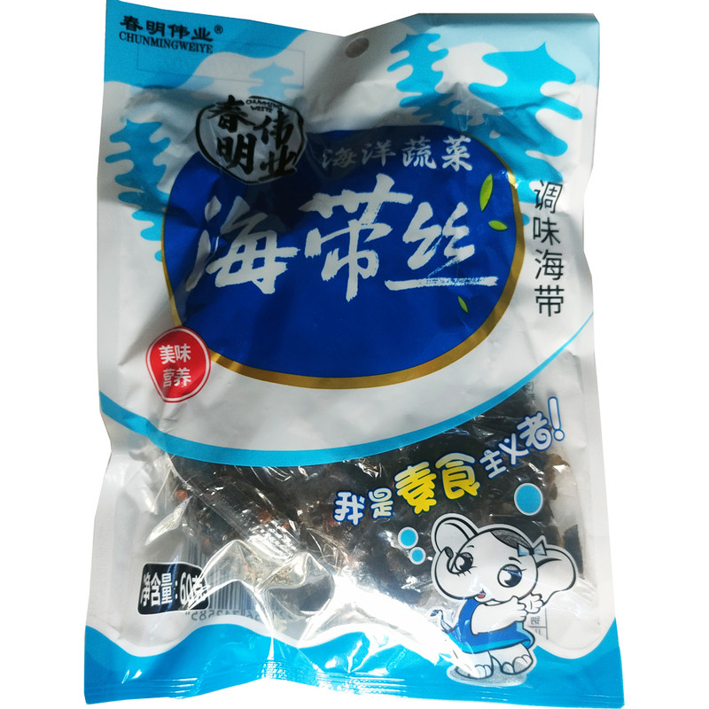 青岛春明伟业海带丝60g新品促销开袋即食经典怀旧零食拌面下饭
