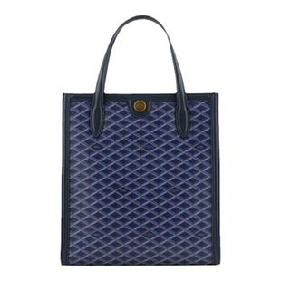 POURCHET/宝榭法国新款简约菜篮子菱格帆布手拎包竖形托特包大号