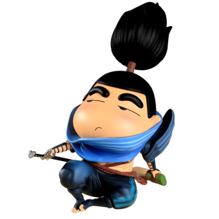 Q版小新手办COS武士亚索手办创意蔑视表情动漫手办二次元车载摆件