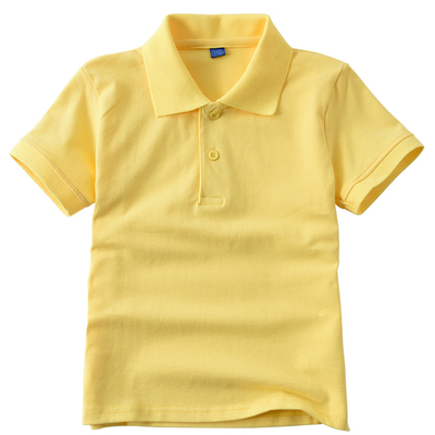 儿童白色纯棉polo衫翻领t恤校服