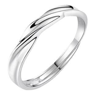 S925银莫比乌斯环戒指单身戒食指环男女个性小众简约冷淡风可调节