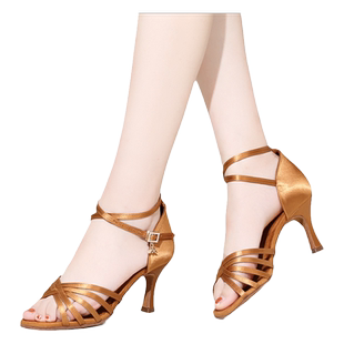 拉丁舞鞋女士软底中高跟夏天专业教师演出比赛ld成年交谊水兵跳舞