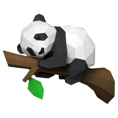 休憩的小熊猫中式创意特色可爱萌墙壁立体墙饰装饰壁挂纸艺模型