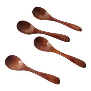 日式儿童宝宝小木勺实木饭勺木头勺子家用吃饭调羹家用整木勺