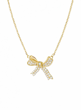 2025新款蝴蝶结钛钢锁骨链女