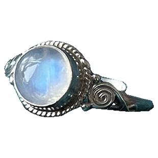 尼泊尔手工银饰品绿松石欧泊月光石葡萄托帕石戒指女开口复古民族