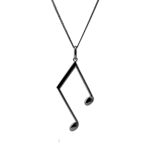 DARK ANTHEM重音 摇滚朋克音符项链男女款中性纯银镀金轻奢吊坠