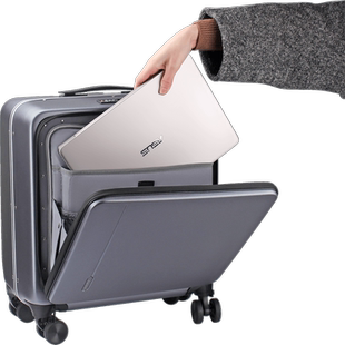 翻译官铝框前开盖登机行李箱女18寸侧开旅行小型密码拉杆箱男深仓