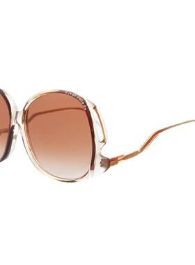 80年代波西米亚圆形水钻太阳镜