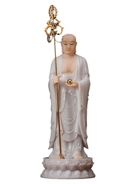 汉白玉地藏王菩萨站像客厅摆件