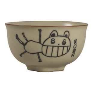 萌趣可爱100ml米黄汝窑主人杯茶杯功茶具单杯高颜值汝瓷喝茶杯子