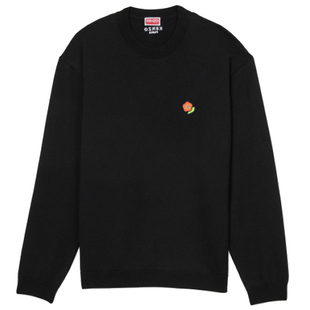 KENZO高田贤三 男士时尚潮牌小红花保暖圆领套头毛衣FF55PU7263LB