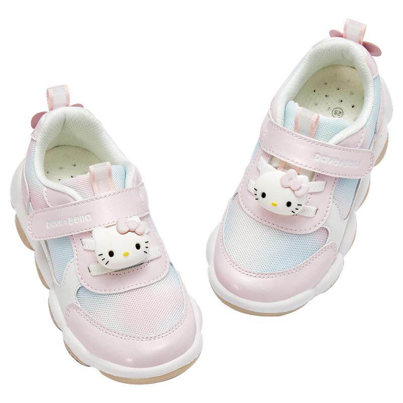 HelloKitty戴维贝拉女童运动鞋秋季儿童鞋子宝宝学步鞋发光灯鞋