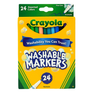 绘儿乐Crayola24色细杆小学生可水洗水彩笔儿童画笔安全无毒丝滑