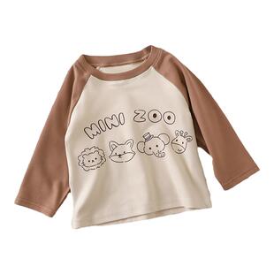 儿童长袖秋衣德绒单上衣男孩女宝宝春秋外穿中大童冬季保暖打底衫