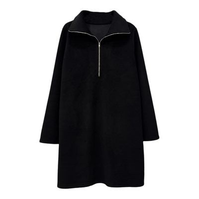 复古设计感拉链立领慵懒宽松卫衣