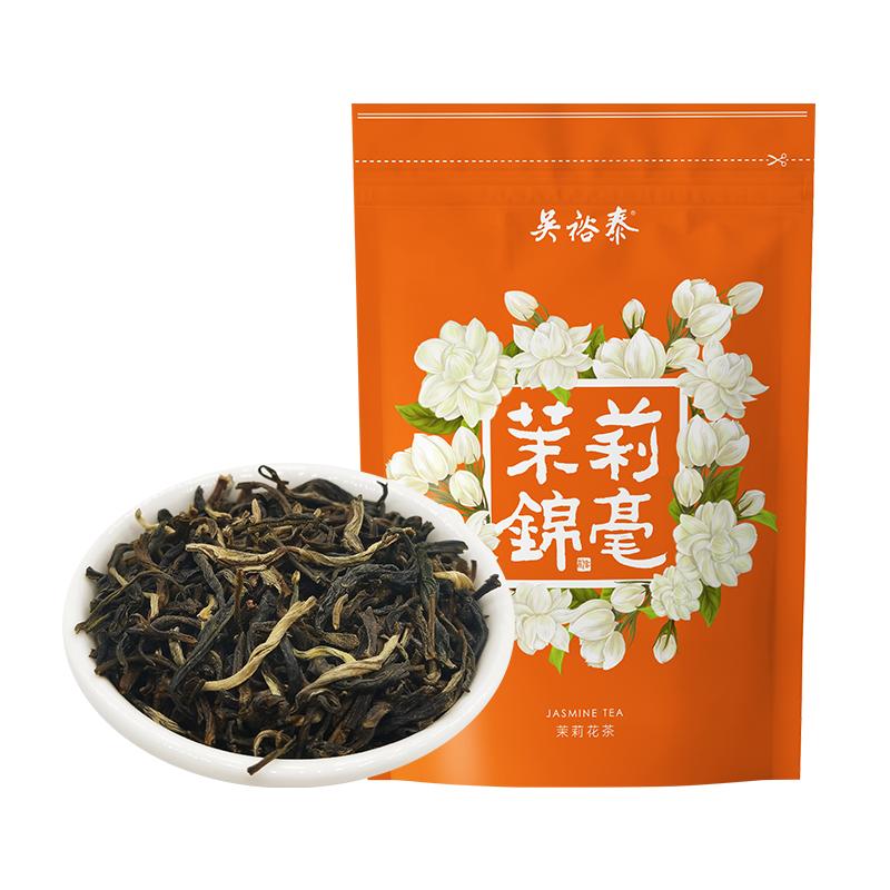 【拍1发3】吴裕泰伏花六窨中华老字号特种茉莉花茶茉莉锦毫50g/袋