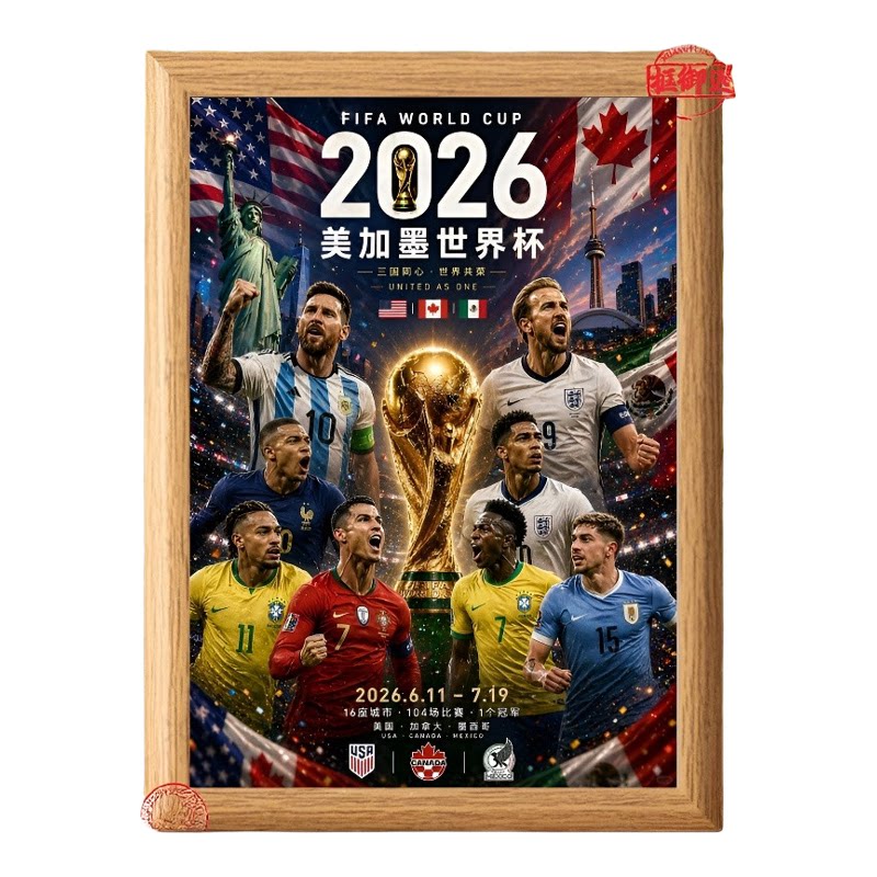 2026美加墨世界杯球星相框摆件