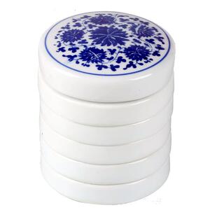 光祖陶瓷调色盘带盖景德镇青花五层国画颜料碟大小号国画书画绘画墨汁盒砚台装颜料水粉水彩美术调色碟文房四