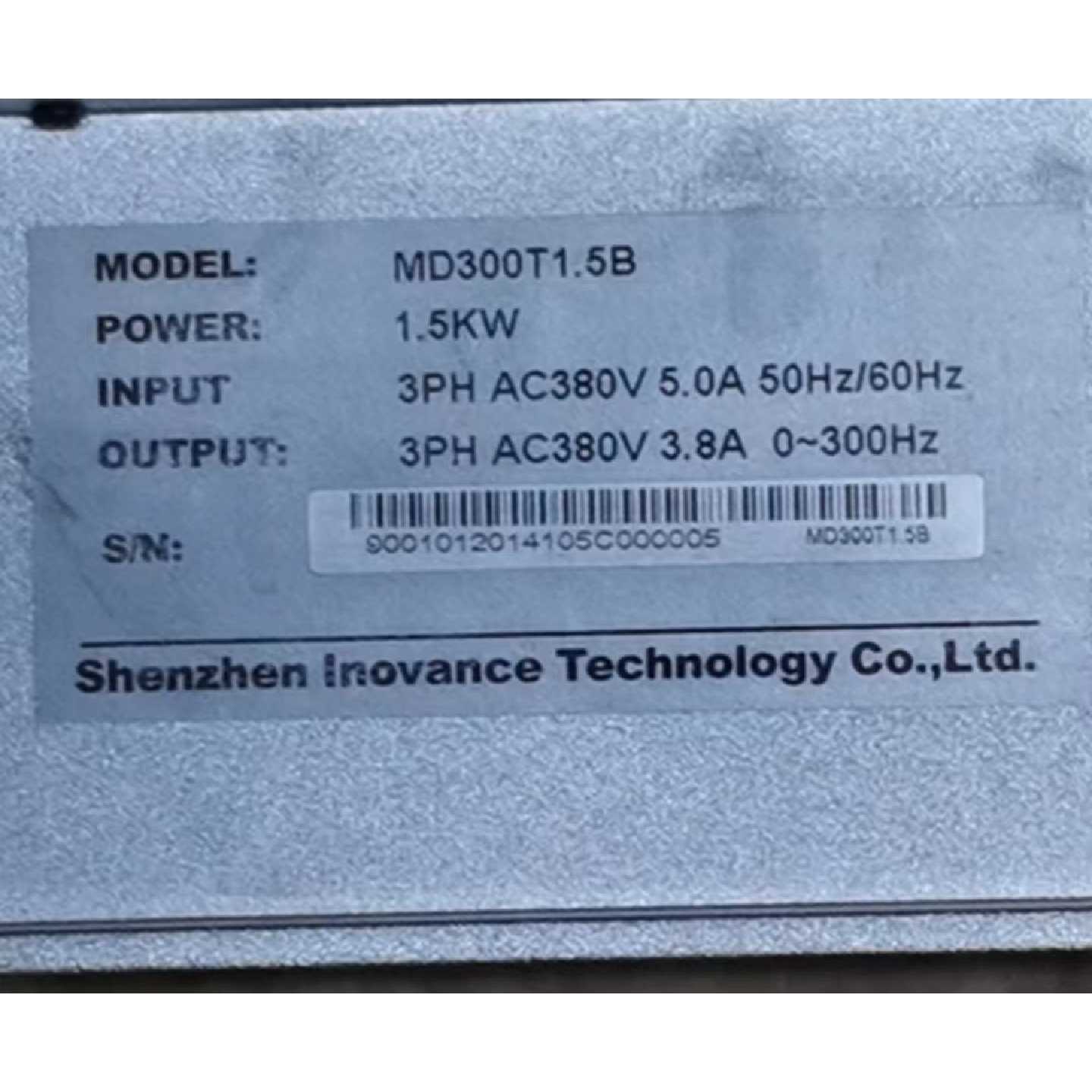 MD300T1.5B 汇川380V1.5KW变频器 测试包好