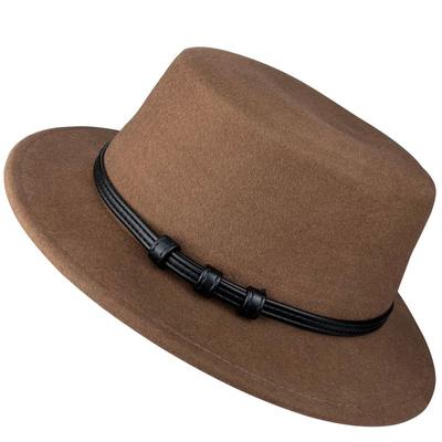 平顶帽赫本风女秋冬宽檐纯羊毛