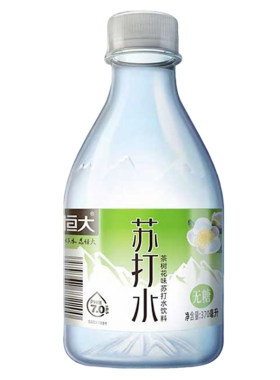恒大苏打水茉莉24瓶整箱饮料无糖饮用水370ml0脂原味碱性瓶装健康