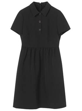 [朗姿奥莱]朗姿法式轻礼服通勤小黑裙夏季奥莱宽松休闲短袖黑色衬