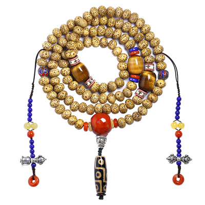 星月菩提子藏式天珠毛衣链陈籽