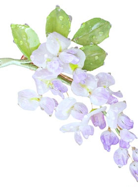 藤萝 热缩花簪紫藤发夹大小边夹对夹日常汉服旗袍步摇钗盘发簪子