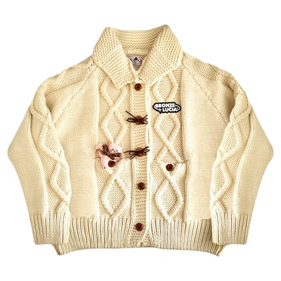 Bronze Lucia奶糖麻花猫爪针织开衫原创设计师毛衣复古上衣女冬季