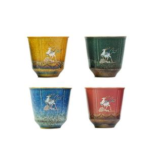 敦煌博物馆院文创九色鹿茶杯茶具瓷器礼盒装四色主人杯父母节旗舰