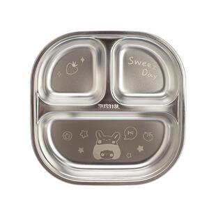 摩登主妇儿童餐盘316L不锈钢婴儿吸盘式分格一岁以上宝宝辅食餐具