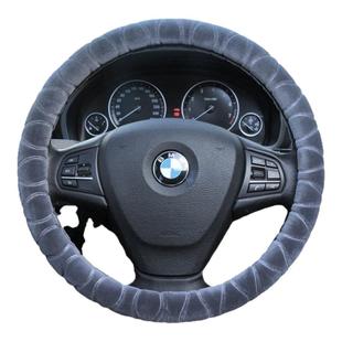 方向盘把套冬季短毛绒汽车冬天保暖新款防滑透气不掉毛圆D型耐磨