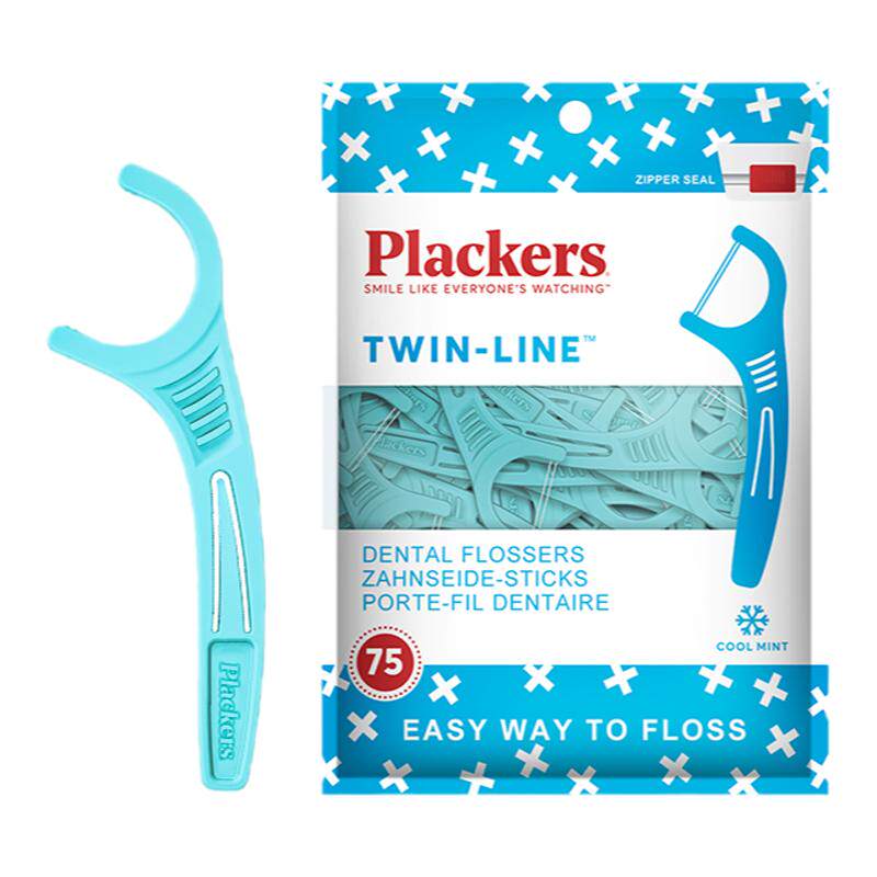 Plackers进口双线牙线棒便携家庭装薄荷超细牙线正品剔牙线旗舰店