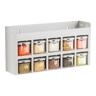 不锈钢厨房调料置物架壁挂式多功能盐调味品组合套装免打孔收纳盒