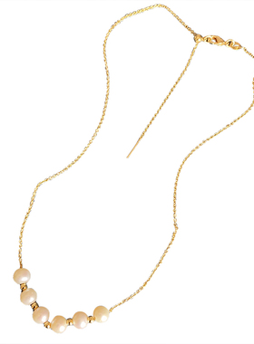 锁骨链L.RUBY原创可调节天然珍珠