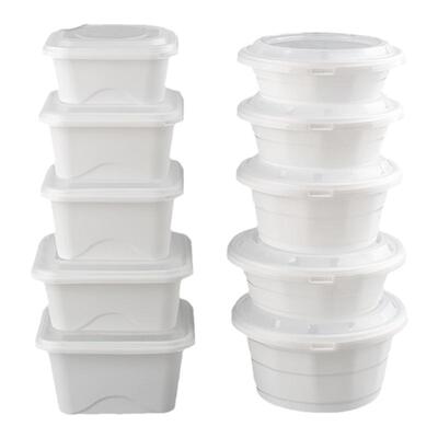 打包盒一次性餐盒锁扣加厚带盖外卖白色高档防盗扣饭盒商用批发