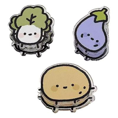 搞怪蔬菜便签夹卡通ins风高颜值双面夹亚克力PP夹收纳夹试卷夹