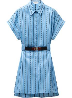 【早秋新品】VERSACE/范思哲 女士提花棉丝混纺迷笛连衣裙