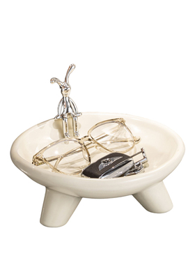 创意轻奢桌面收纳盘三足