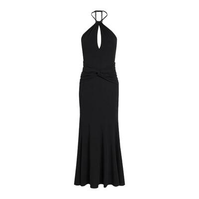 CNLEEWEI扭结挂脖大露背连衣裙