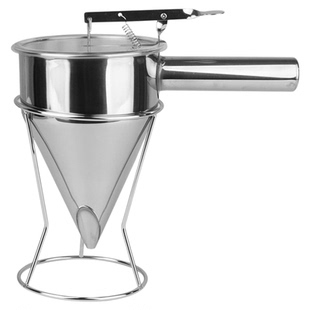不锈钢章鱼小丸子漏斗大口径手持式面糊漏斗分液器蛋糕烘培工具