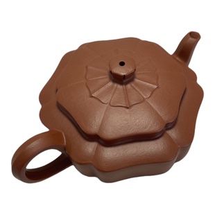 正宗宜兴紫砂壶朱泥筋纹莲心壶200CC家用礼品泡茶茶壶茶具筋纹器