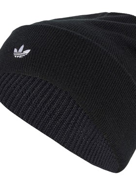 adidas阿迪达斯三叶草冷帽包头毛线帽保暖冬针织无檐便帽 JW7998